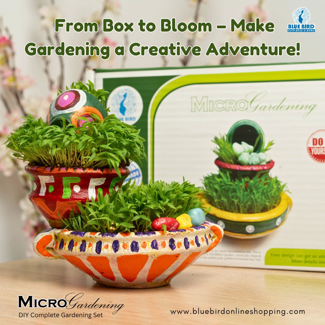 The Blue Bird Micro Gardening DIY Kit – Nurturing Green Thumbs, One Tiny Pot at a Time
