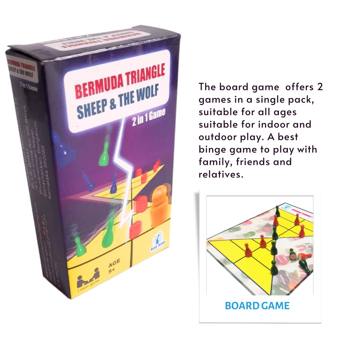 bermuda triangle sheep wolf 2-in-1 board game for kids